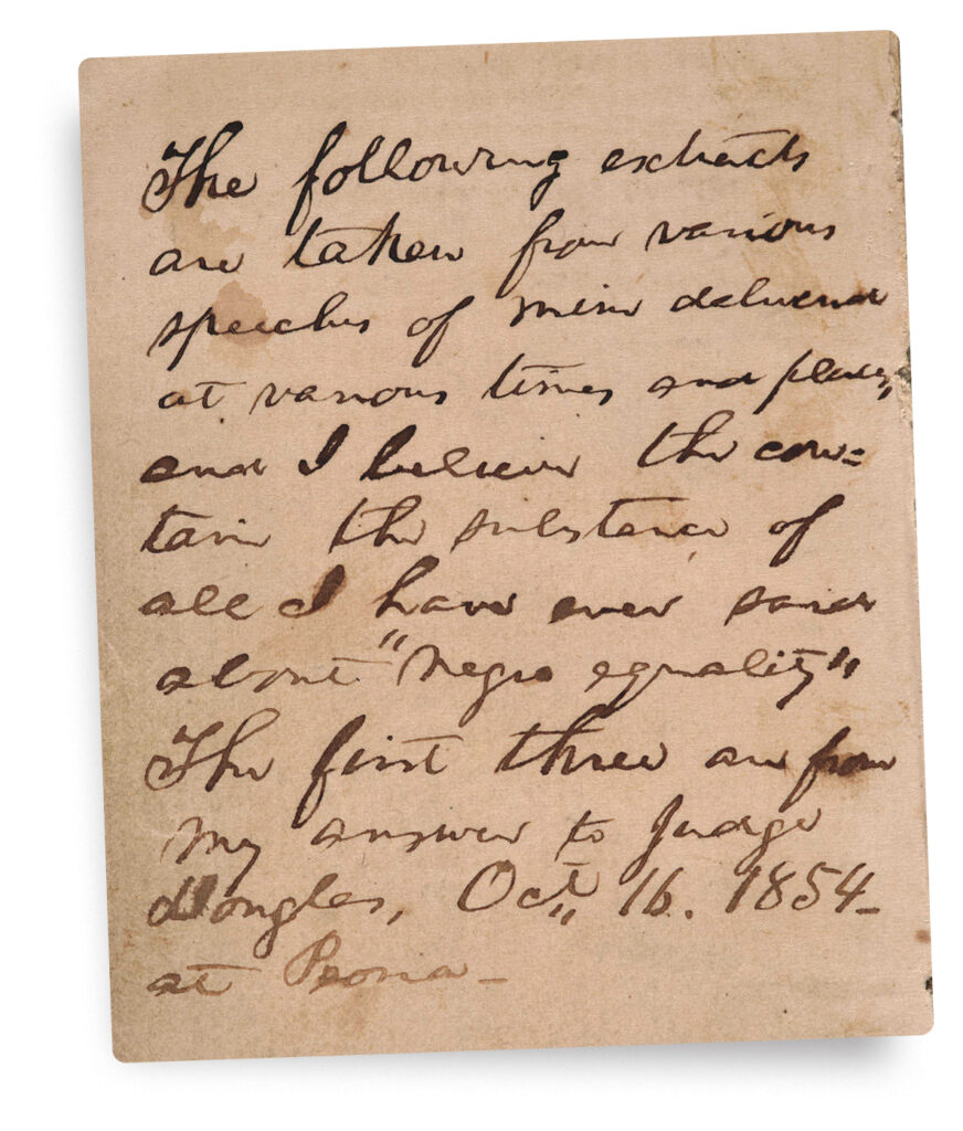 Abraham Lincoln note from his notebook.
